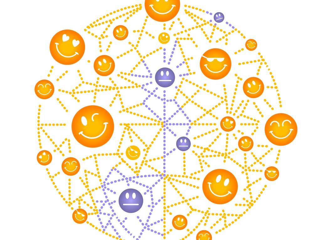 Acheive your best at work: intercnnected smiley faces