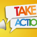 take action word and megaphone